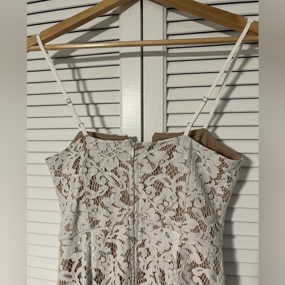 Lulu's White Lace Dress with Nude Lining - Picture 7 of 12